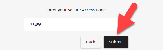 enter it in the access code screen and click Submit.